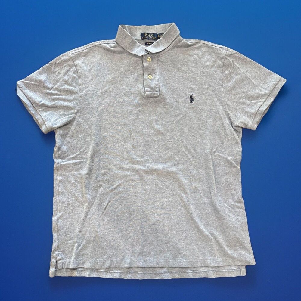 Polo Ralph Lauren Women’s Polo Shirt Baby Blue XL Slim Fit Fair Condition